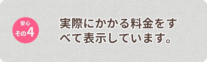 実際にかかる料金をすべて表示します
